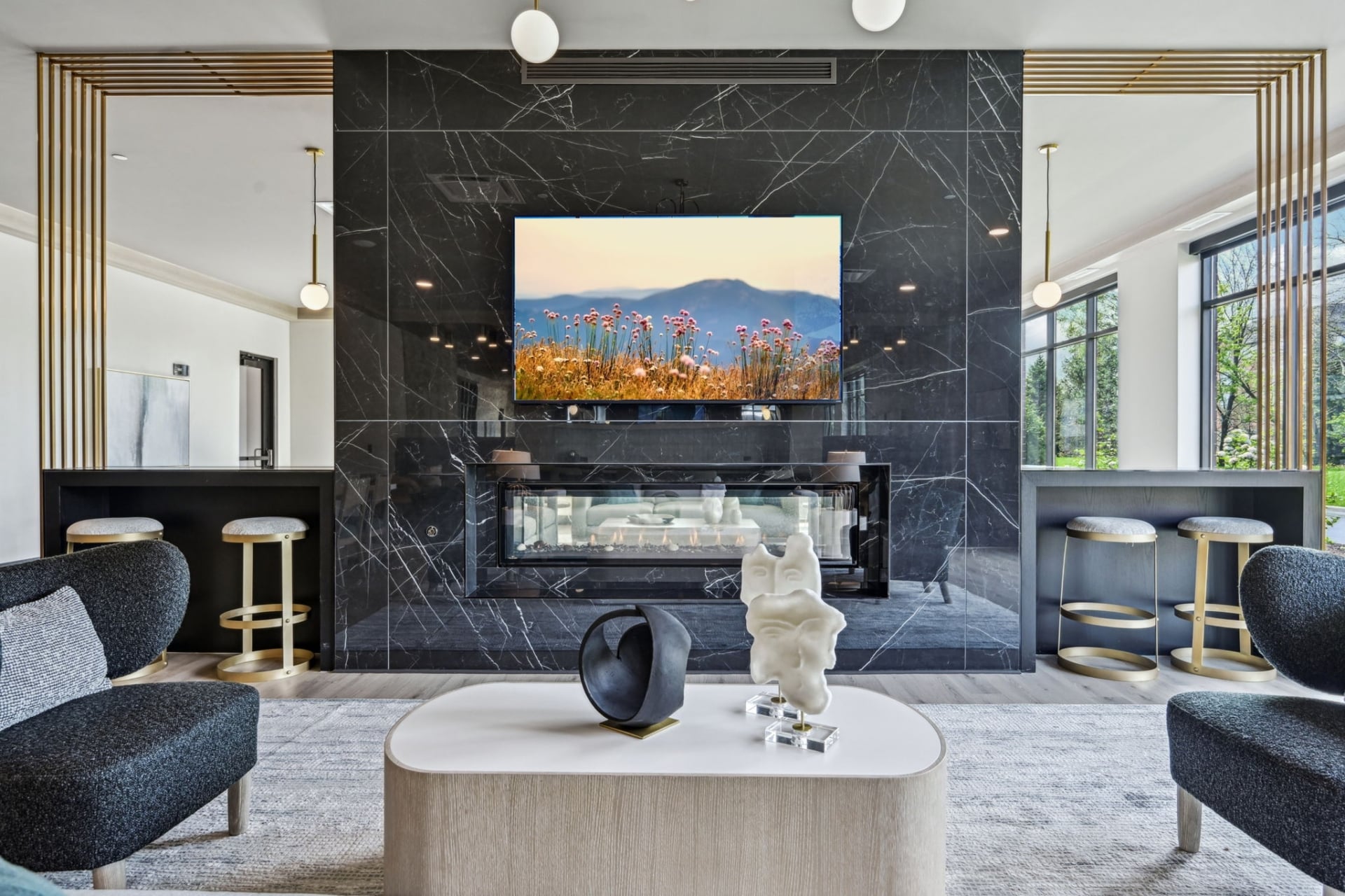 great room marble wall